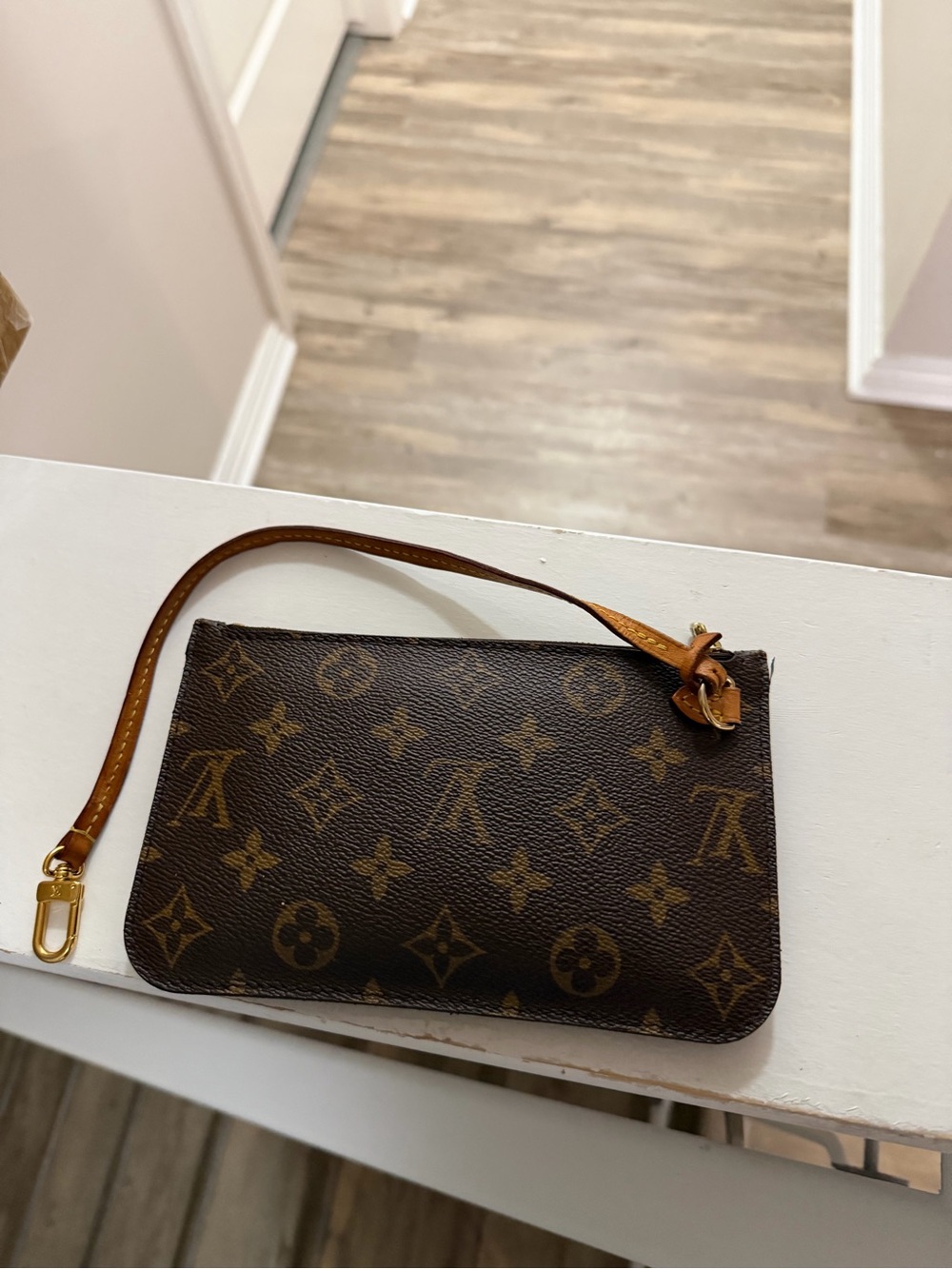 Louis Vuitton Brown Monogram Wristlet Pouch